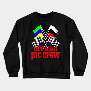 Pit Crew Race Car Party Car Racing Coloured Checkered Flag Racing, Tuner Mechanic Car Lover Enthusiast Gift Idea Crewneck Sweatshirt